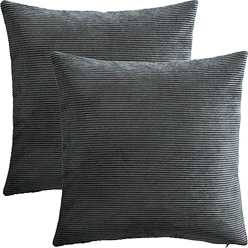 Erwin Müller Kissenhülle Glasgow 2er-Pack Cord grau Größe 40x40 cm