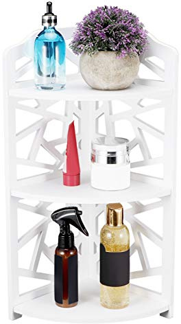 Ejoyous 3 Tier Corner Shelf, Plant Stand Storage Shelf Small Spaces Wall Shelves Corner Shelves for Bathroom Storage and Living Room 7.3 X 18.5 X 7.1 Inch