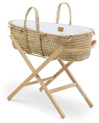 Clair de Lune Savannah Palm Moseskorb und natürlicher Klappständer, 75 x 28 cm, Weiß