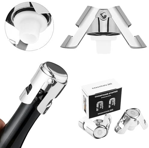 Lot de 2 bouchons à champagne – Gardez vos bulles fraîches plus longtemps avec un joint durable et étanche pour bouteilles de vin pétillant – Parfait pour les célébrations et les occasions spéciales