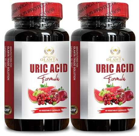 URIC Acid Support - Tart Cherry, Milk Thistle, Devils Claw, Selery Seed, Chanca Piedra, Turmeric, Uric Acid Supplement with Tart Cherry - 2 Bottles 120 Capsules