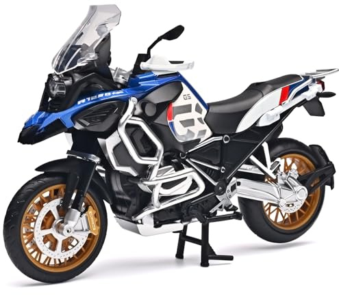 RZAPE Diecast Motorcycle Model Kit 1/12 Scale R1250 GS ADV Model Motorcycles,Kids Motorcycles Toy Front Wheel Can Be Steered Left and Right,Motorcycle Toys for Kids 3-5（Blue）