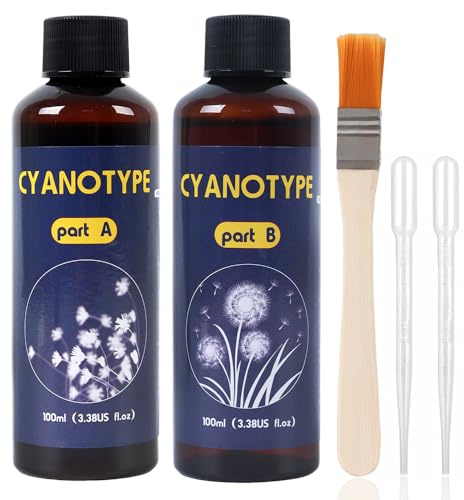 Crafters Cyanotype Kit,Cyanotype Sensitizer Set,Solar Sun Print Kit for Dye Projects on Fabric,Sun Printing and Photographic Process,Ideal Blue Prints Sensitizer for Beginners and Artists