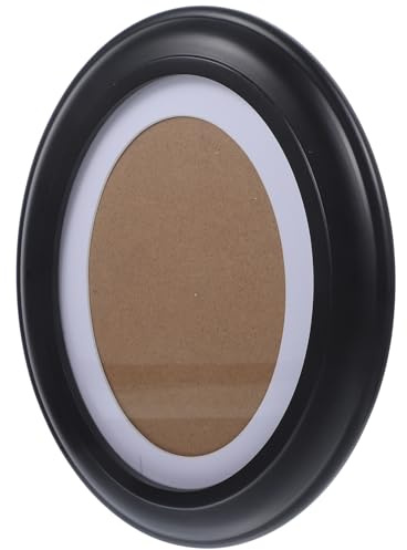 Homoyoyo Marco de Fotos Ovalado de 7 Pulgadas de Madera Negra para Colgar Pared Clavos sin Costuras Decoración Elegante y Clásica
