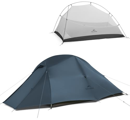 Naturehike Cloud Up Tente dôme légère pour 2 personnes - Facile à installer - Coupe-vent et imperméable - Pour les voyages, le trekking - Bleu