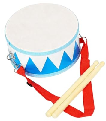 MagiDeal Tambour à main double face avec, facile à utiliser, grosse caisse, blocs de percussion en bois pour anniversaire, école, maison, enfants, Bleu