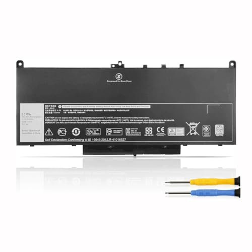 K KYUER 55WH MC34Y J60J5 Primary Laptop Batteria Pack Replacement per Dell Latitude E7270 P26S001 Latitude E7470 P61G001 R1V85 451-BBSX 451-BBSY 451-BBSU 242WD 1W2Y2 GG4FM WYWJ2 Notebook Battery