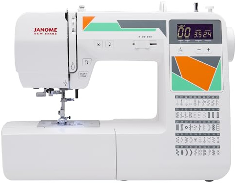 Janome 0018050DC 81050DC MOD MOD-50 Computerized Sewing Machine with 50 Built-in Stitches, 3 One-Step Buttonholes, Drop Feed and Accessories, Metal, Red