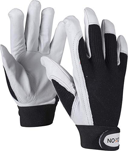 OX-ON HandschuhMan Keox Arbeitshandschuhe, Lederhandschuhe mit Klettverschluss, 1 Paar (=2er Pack) Gr. 8-12 (9/L)