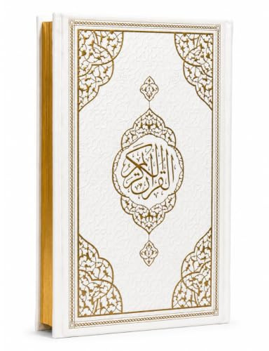 Orta Boy Termo Deri Kuran-i Kerim (Beyaz, Mühürlü) Quran auf arabisch in Gold Weiß Thermo Hardcover