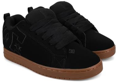 DC mens Court Graffik Casual Skate Shoe, Black/Gum/Black, 12.5 US