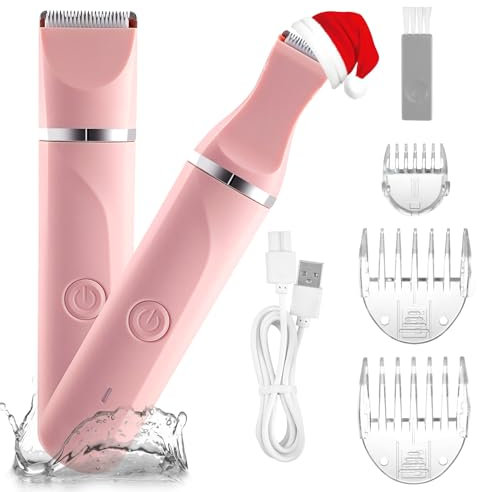 AREYZIN Professionale Rasoi Elettrico Donna, 2 in 1 Depilatore Corpo Donna, Ricaricabile Rasoi Donna Elettrico con Lame in Ceramica a Scatto, IPX7 Waterproof per Gambe, Bikini, Furs, Pubic