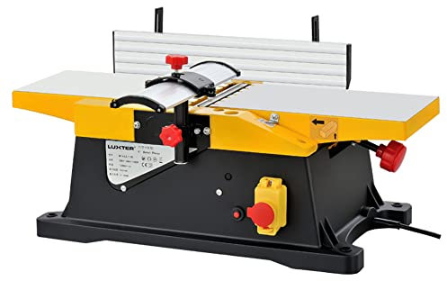 1800W Electric Wood Planer, 6 Inch Multifunctional Jointers Woodworking Benchtop Jointer, Heavy Duty Benchtop Planer with 3mm Cut Depth for Wood Cutting Woodworking Enthusiast, 12000 RPM/min