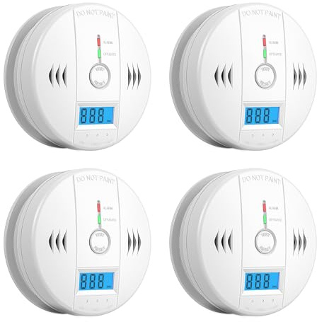 Carbon Monoxide Detectors, CO Detector Battery Powered, Carbon Monoxide Alarm with Sensitive CO Sensor, LCD Display and Sound Warning for Home, Bedroom, Kitchen
