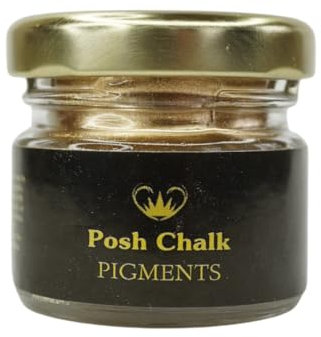 Posh Chalk PC0204 Pigment Powder- Pale Gold 30ml - Vibrant Color Mix - DIY Craft, Upcycling, Art - Wood, Glass, Metal, Fabric - Indoor + Outdoor Use – High Coverage - Customizable