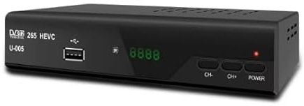 Décodeur TNT HD DVB-T2 H.265 HEVC Full HD PVR, USB, HDMI, péritel, tuner de télévision numérique terrestre avec enregistreur, récepteur numérique haute définition Full HD 1080p (U005)