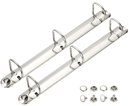 PATIKIL A4 3 hål ringpärmsmekanismer, 2 set 3 cm D-ring ersättningspärm planerare lösa bladbindande ryggar för arrangörer gör-det-själv fyllning papper förvaring mapp tillbehör, 26 mm silverton