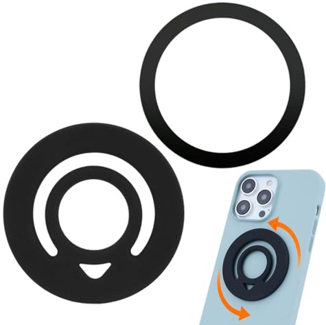 Silikon magnetisk greppring, magnetisk telefonhållare, 360° rotation plaus grepp med fingerrem - roterbar smartphone finger för män