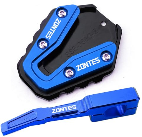 ZEXDDI Compatibile con ZONTES 368G 368 G ZT368G 2024 2025 2026 Piatto di Espansione del Supporto Laterale del Motociclo Kickstand Espansione Blocco di Assistenza Pedale 368 g Accessori zontes