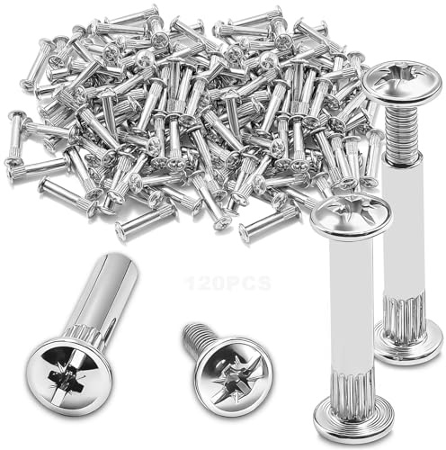 Yonality 120 Pezzi Viti connettore per mobili, M5 x 25 mm viti a manica, Vite di Giunzione Vite per mobili Raccordo, Viti Per Rilegatura per Mobili, Armadi, Tavole di Legno