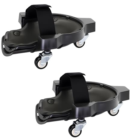 Relaxdays Knieschoner auf Rollen, bis 100 kg, gelenkschonende Bodenarbeiten, je BxT: 22 x 29,5 cm, Knieschützer, schwarz