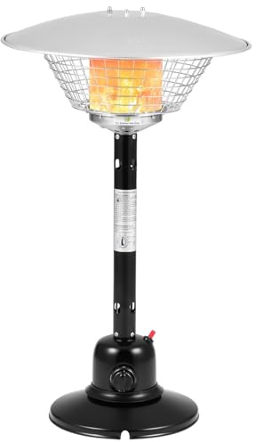 COSTWAY Estufa Butano Exterior 4000w, Calentador Portátil de Mesa para Patio,Regulador de Presión de Gas y Tubería de gas,Estufa de Gas Butano y Propano (Negro)