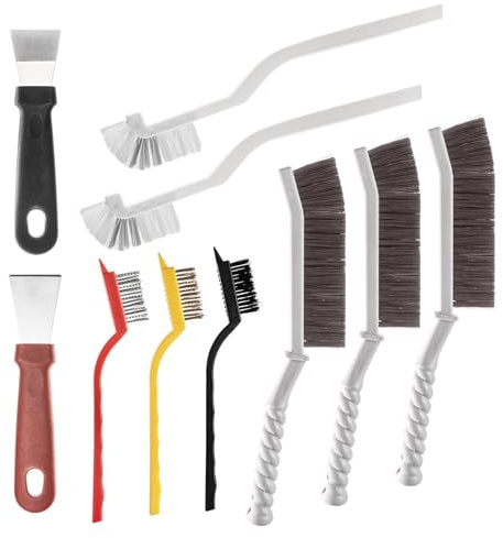 PEAPIN 10 Pcs Crevice Cleaning Brush Set, Multi-Purpose Cleaning Tools | Brush Grout Crevice Gaps Cleaning Brush Brushes for Bathroom, Kitchen, Cup, Teapot, Blender & Tight Spaces Small Spaces