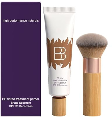 BB Blur färggivende fuktkräm, solskydd SPF 30, BB-kräm med pensel, fuktgivande lotion för kvinna, fuktgivande och mjukgörande för huden, medium täckning, brett spektrum, smink
