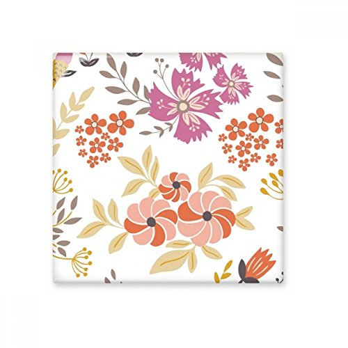 DIYthinker Planta de la flor blanca de naranja pintura brillante baldosa cerámica de baño Cocina muro de piedra decoración artesanal de regalo