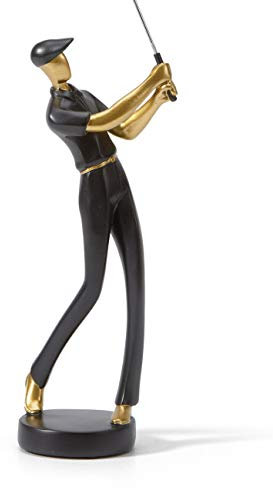 Amoy-Art Golf Escultura Figura Golfer Decorativa Regalo Modern Estatua Interior Salon Arte Resina Decoración del Hogar Nergo 24cm