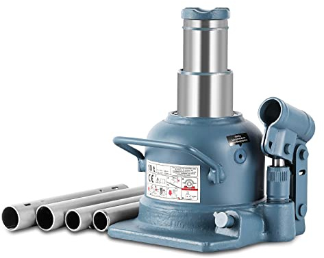 Baoshan, cric a bottiglia da 4 tonnellate, con doppio rampa, 26,5/8in.-24 3/32in. Cric idraulico portatile da 6,8 kg, ZKN-221d, 10 Ton (low profile)