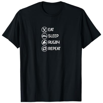 Eat Sleep Rugby Repeat Ragazzi Ragazze Giocatore Uomo Donna Maglietta
