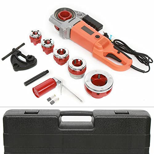 Kaibrite Gewindeschneidmaschine, Elektrischer Rohrschneider mit 6 Stirbt 1/2-2 Gewindeschneidkluppe Tragbare Rohrschneider 2,3KW 25 r/min zum Gewindeschneiden, Eisenrohren, PP-Rohren