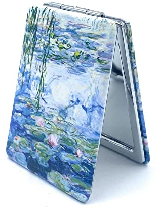 Aeisage Small Hand Mirror Rectangular Compact Magnifying Mirrors Mini Pocket Purse Mirror Compact Travel Mirror Water Lilies Gifts for Women