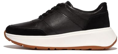 FitFlop Baskets Plates F-Mode en Cuir/Daim pour Femme, Noir, 39 EU
