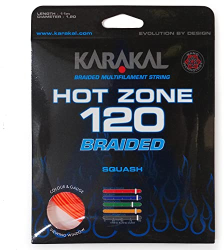 Karakal Hot Zone Squash-Saiten-Set, geflochten, 120 Stück, Orange