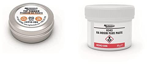 MG Chemicals SAC305 Lead Free Tip Tinner, (28g) 1 oz container, No Clean Formulation & 8342-50G Rosin Flux Paste, 50 g Jar