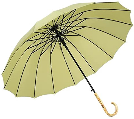 HALAHAI Umbrella Golf Umbrella Windproof Sun Travel Bamboo Handle Umbrella Simple And Stylish Large Umbrellas For Men And Women Umbrellas (Blue : Green, Size : 96 * 84cm)