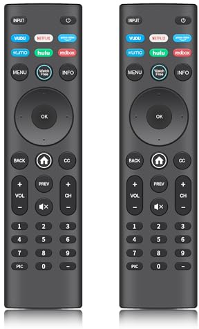【Pack of 2】 New Universal Remote for VIZIO All LED LCD HD 4K UHD HDR Smartcast 3D Smart TVs Replacement for Vizio-Smart-TV-Remote with 6 Shortcut Buttons for Vizio Smart TVs(D/E/M/P/PX/V/OLED-Series)