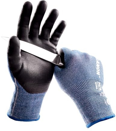 LANON Schnittschutzhandschuhe, ISO 13997 Schutzstufe C, 3D-Komfort-Passform, Nitril Arbeitshandschuhe mit Griff, Mechaniker Schnittfeste Handschuhe, Langlebig, Größe M/8, 1 Paar