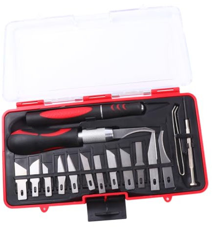 Veemoon 16 Piezas herramientas de bricolaje herramientas de acero al carbono ferramentas herramientas para tallar madera pluma de carpintero navaja de carpintería Metal cincel buril suite