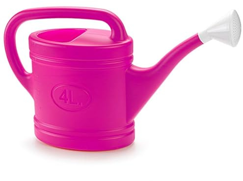 Acan Tradineur - Regadera de plástico - Capacidad 4 litros - Utensilios de jardinería, riego, casa, balcón, terraza, Patio - Color Fuscia