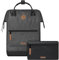 CABAIA - Sac à Dos Adventurer Luxembourg - Maxi 23L - Déperlant - Compartiment Ordinateur Portable 15-2 Poches - Certifié Vegan - Sac Voyage, Affaires, École pour Homme et Femme - Noir