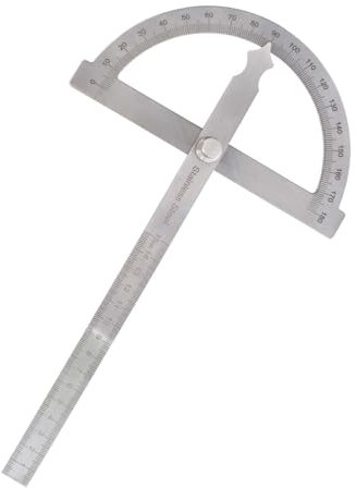 Transportador de de ángulos 180 Grados, Transportador de Ajustable, Metalico Transportador de Acero Inoxidable, Angulos Transportador, Transportador Angulos Metal para Medir Estudio de la Oficina