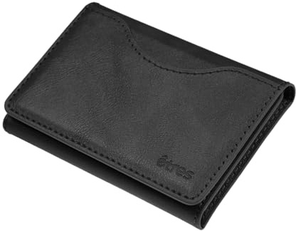 TECHMADE Etres Magsafe-plånbok, kompatibel med iPhone 17/16/15/14/13/12 – magnetisk korthållare RFID, PU-läder – 6 kortplatser + kontantficka – kompakt, unisex, halkfri, Svart, En storlek passar alla