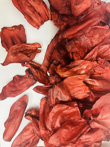 Rinderohren ohne Muschel, Kausnack für Hunde, mit roter Beete gefärbt (250 Stück)