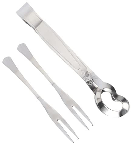 KICHOUSE Pinzas y Tenedor Para Caracoles Inoxidable Para Bodas y Comidas Resistentes y Elegantes