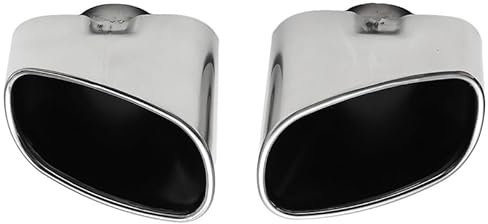 Auspuffblende,Endrohr Auspuffblende 2 stücke Edelstahl Chrom Auspuff Dual Endrohr Schalldämpfer Spitze Passend für BMW X5 E70 2000