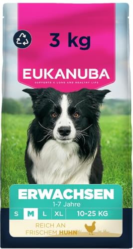 Eukanuba, alimento para Perros con Pollo Fresco para Razas Medianas - Alimento seco Premium para Perros Adultos, 3 kg