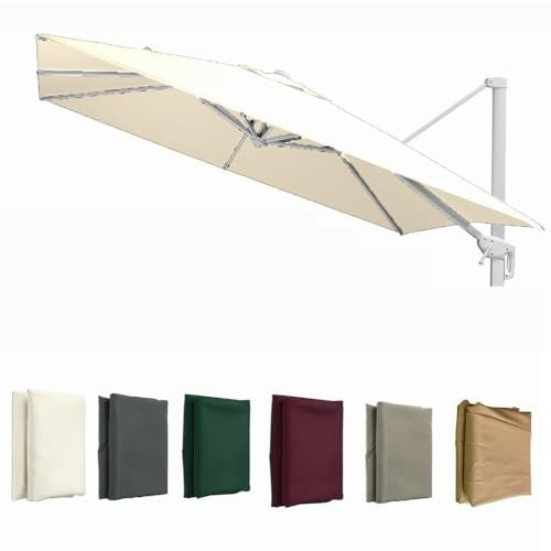 Copertura di ricambio per ombrellone rettangolare da 2,4 x 2,4 m, beige, 8 stecche, grande, in tessuto per cortile, mercato (250 x 250 cm)